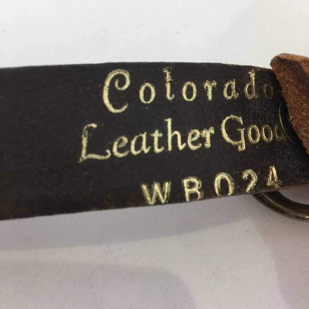 Thin Floral Tooled Leather Belt Brown by Colorado Leather Goods Feminine Western